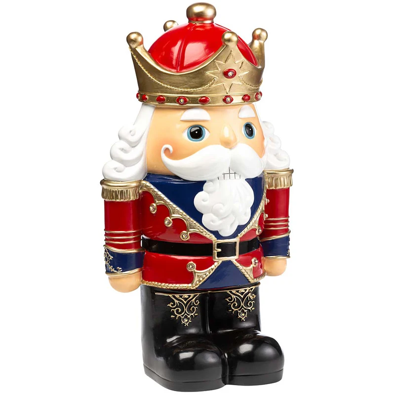 Custom holiday Christmas beard kingdom figurine decor resin African American white black soldier nutcracker shorty statue