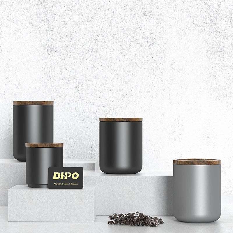 DHPO оптовая продажа контейнер для чая сахара кофейных зерен черная керамическая кофейная канистра герметичный Кухонный Контейнер хранения продуктов