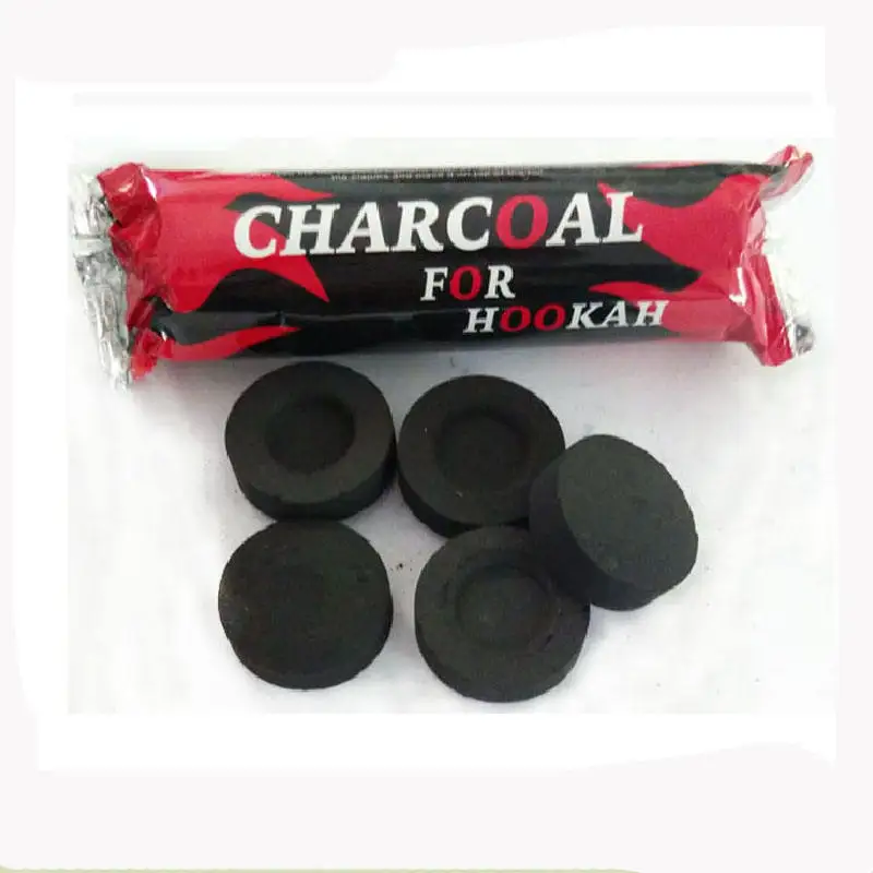 Factory Best Quality Fruit wood Long Burning Time Black Fast Shisha Hookah Coal Charcoal 100pcs Charcoal