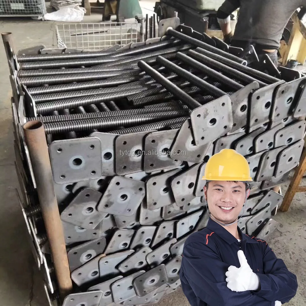 Silver Painted Electric Galvanized Heavy Duty Screw Scaffolding Adjustable Base Jack