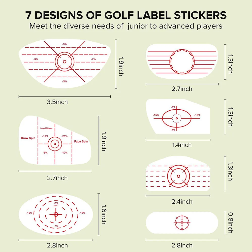 Self-Teaching Sweet Spot Club Impact Stickers Golf Impact Tape Set for Improve Golf Swing Accuracy and Distance
