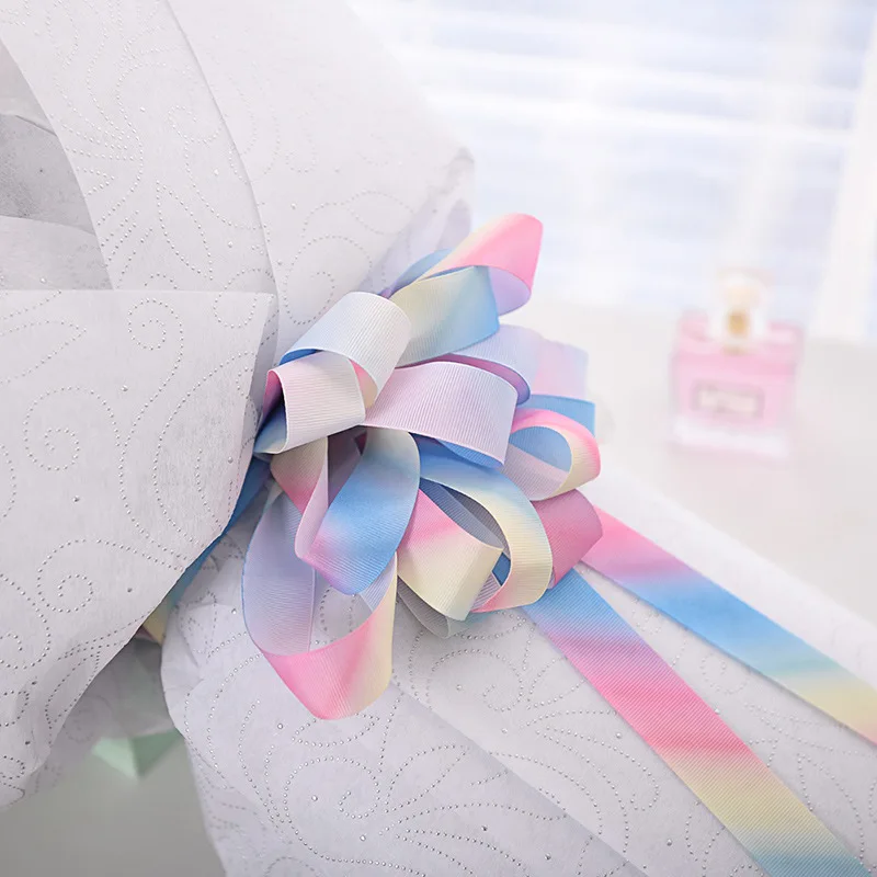 Fancy Colorful Flower Bows Wholesale Gift Wrapping Wedding Decoration Organza Ribbon Silk