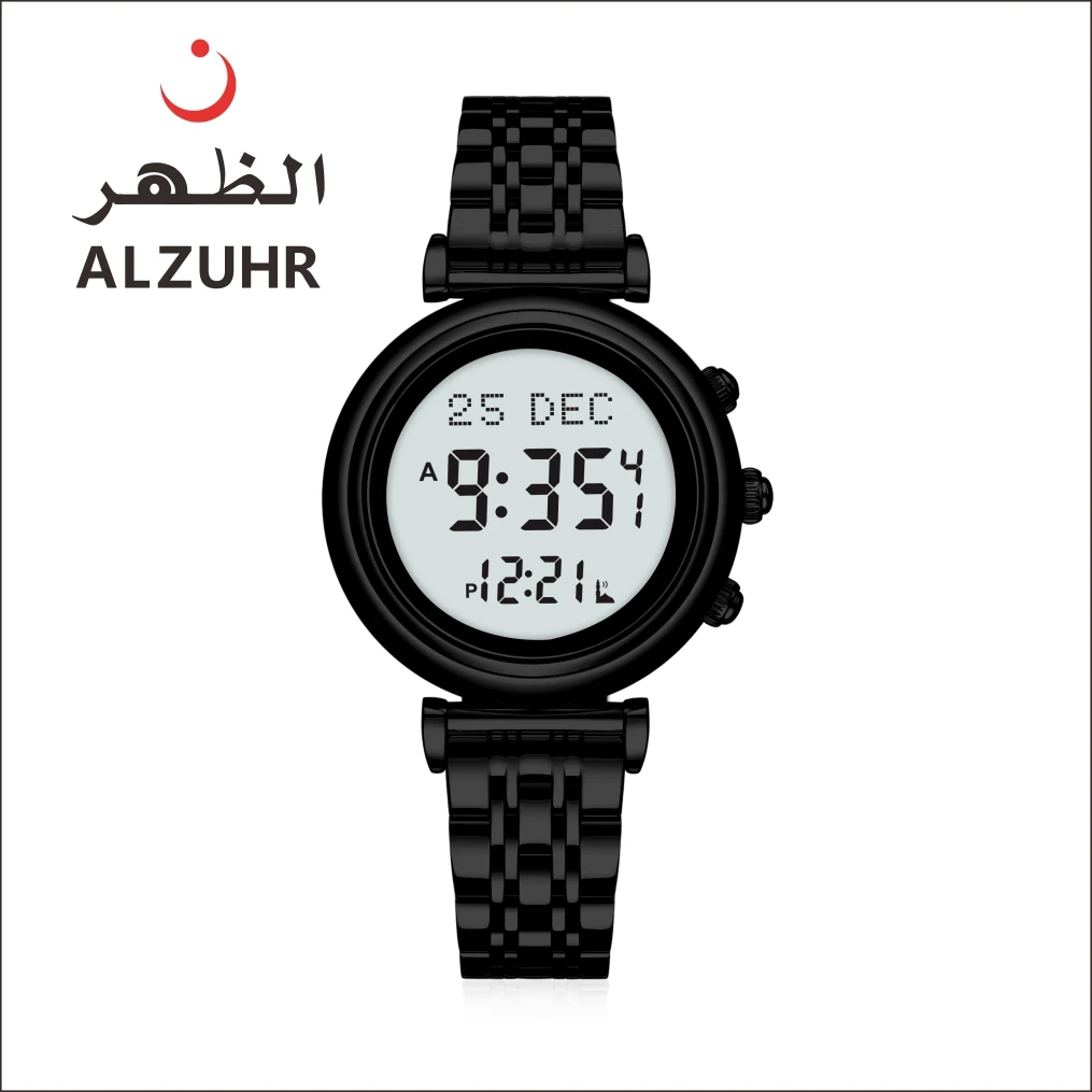 Gentle and elegant alfajr digital azan watch for ladies original price stainless steel man auto-compass ALZUHR506