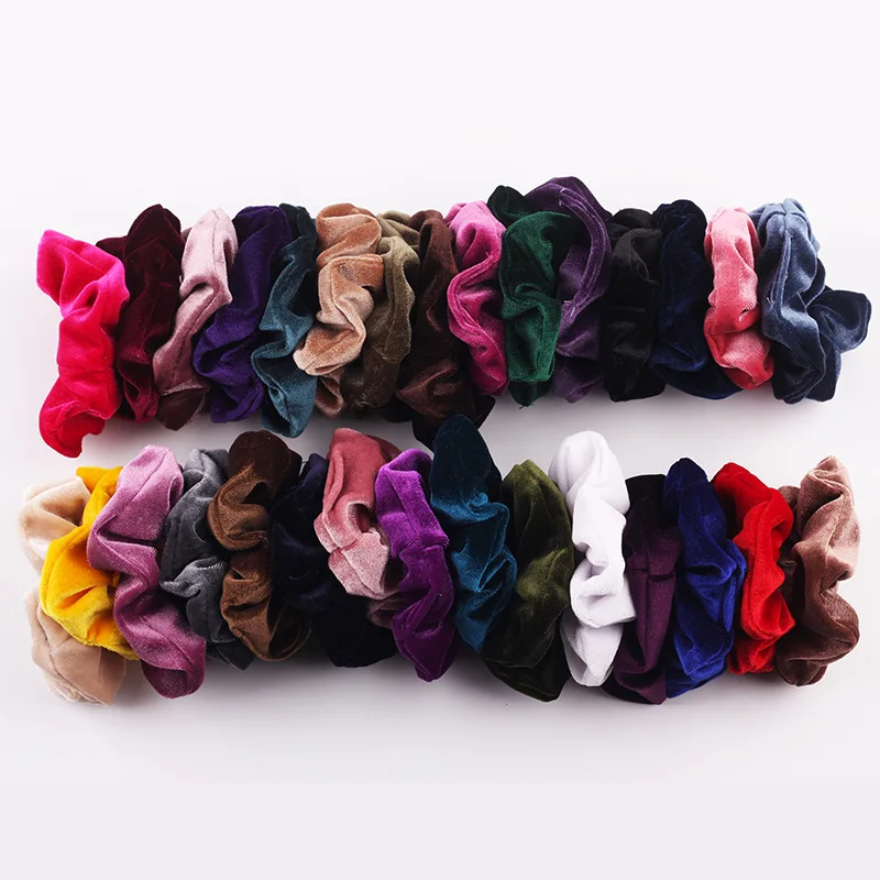 
Factory direct sales velvet scrunchies bow large intestine hair tie 