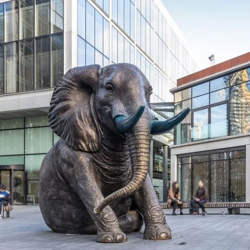 High quality brass elephant statues large size casting bronze indian elephant statue