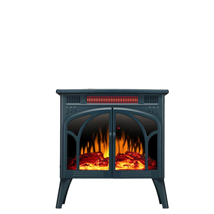 Vertical Portable Tip Over Protection 3d Log Space Heater Fan Fire Infrared Electric Fireplace Stove Heater