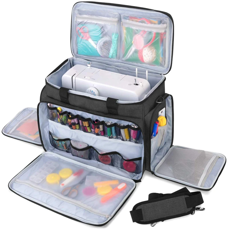 Travel Case for Sewing Machine And Accessories Carrying Bag with Removable Padding Pad