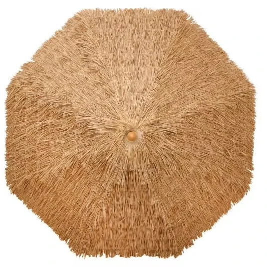 9 feet Hawaii style umbrella thatched Tiki roof plastic straw umbrella parasol with tassel