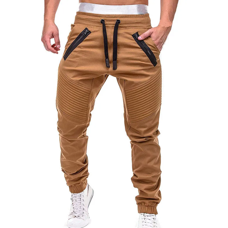 EXROTOY Men Casual Joggers Pants Khaki Sweatpants Male Pocket Trousers New Men Sportswear Harem Pencil Pants