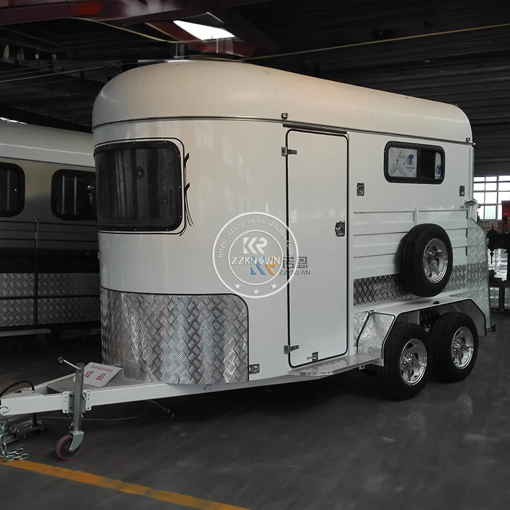 New Product Deluxe 2 Horse Straight Loading Horse Trailer For Travel With Horses Australia Standard