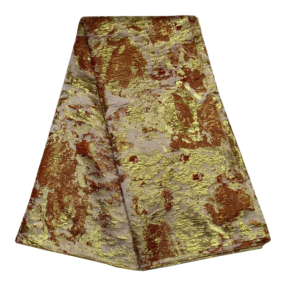 Gold jacquard cloth three-dimensional filigree flower jacquard garment fabric used for dresses and bedding