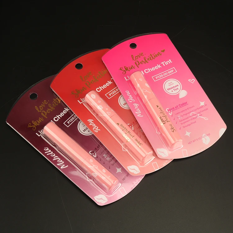 Изготовленные на заказ прозрачные скользящие блистерные пластиковые карты прозрачная упаковка ПЭТ ПВХ помада бальзам для губ блистер
