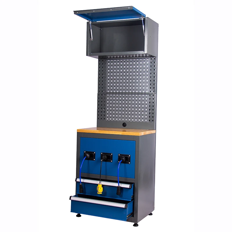 Stock Available 1PC New Style Operating Metal Tool Work Station Cabinet With 3 Power Outlet For Workshop