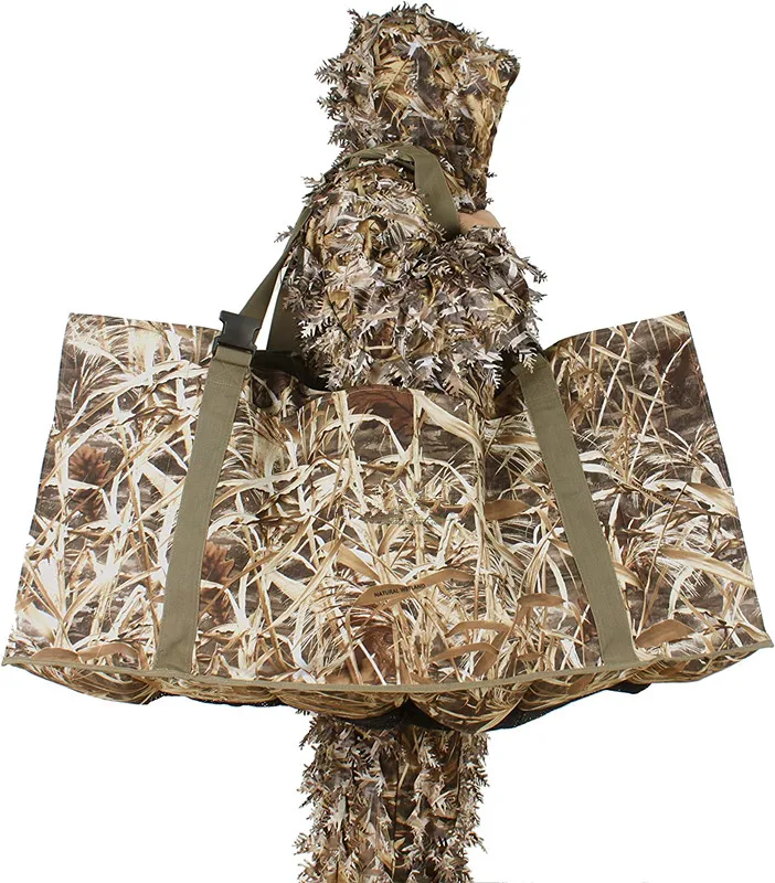 YOUK 12 Slot Waterproof and Durable Duck Decoy Bag with Waterfowl Hunting Blind Camouflage Print Custom Outdoor Design