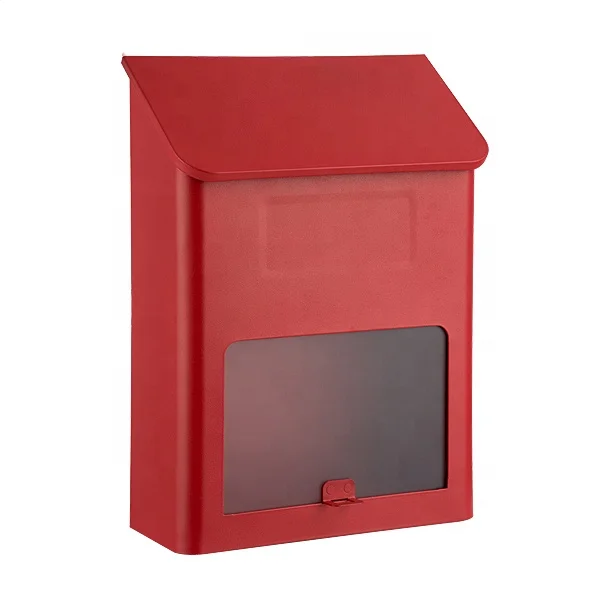 Hot sale Steel Wall Mount Small Box Red Mailbox Letterbox Mail Box Post Mailboxes