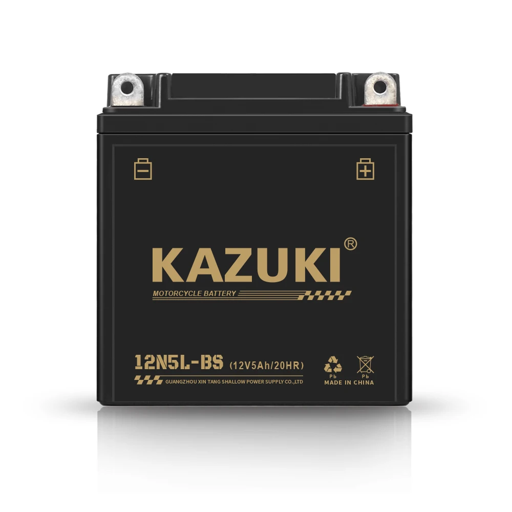 KAZUKI 12V5 Good Starting Performance Aki Motor 12V Gel Motorcycle Batera 12N5-Bs Yb5L 5ah 7ah 9ah 4ah Motorcycle Battery