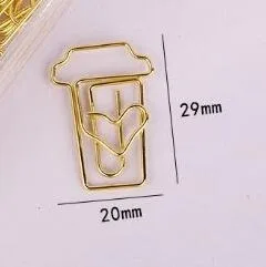 customs gold color  Creative heart Paper Clip  Stationery  metal Material   arrows paper  Clips