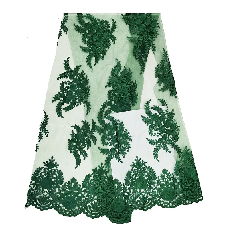 Factory stocks cheap price customized colors plain french embroidered lace dress fabric