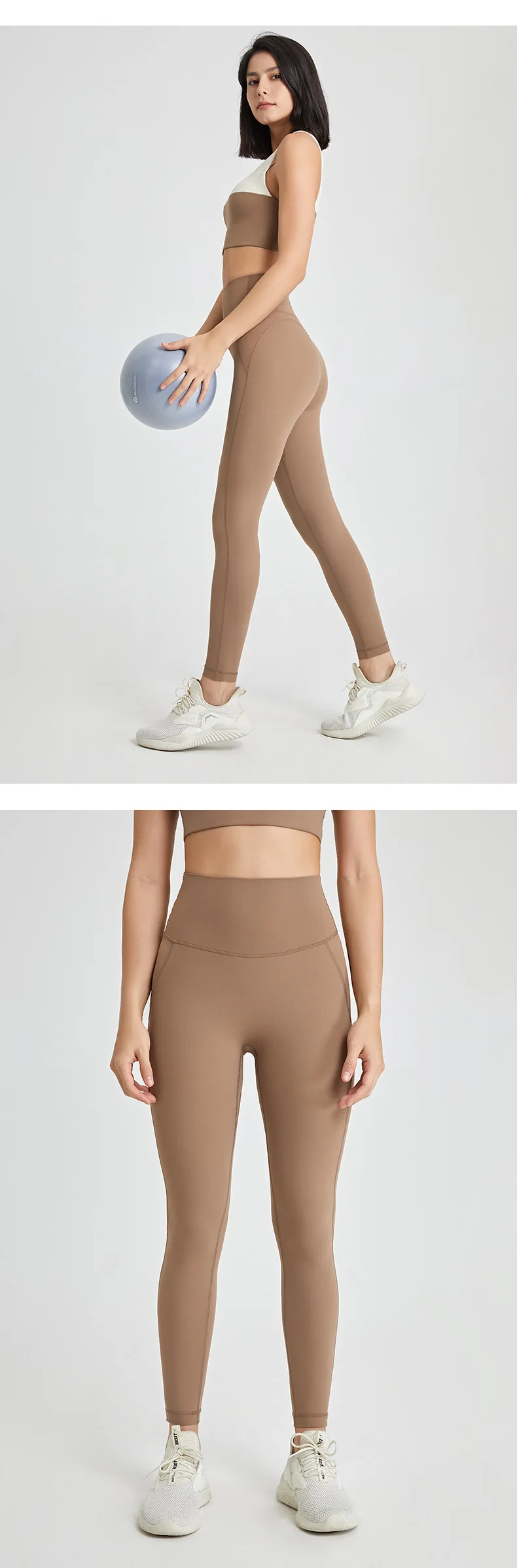 New No panties zero sense lulu one-piece yoga pants seamless bare back pocket leggings peach butt lift skinny exercise pants