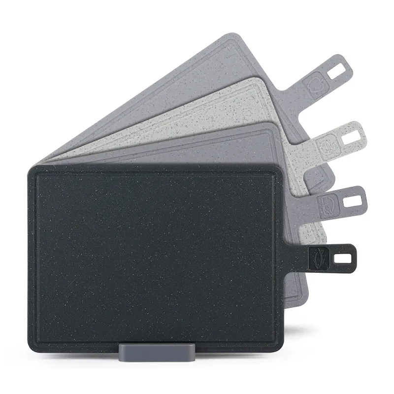 Colorful Set of 4 Index Plastic Cutting Board Set Chopping Board with Holder