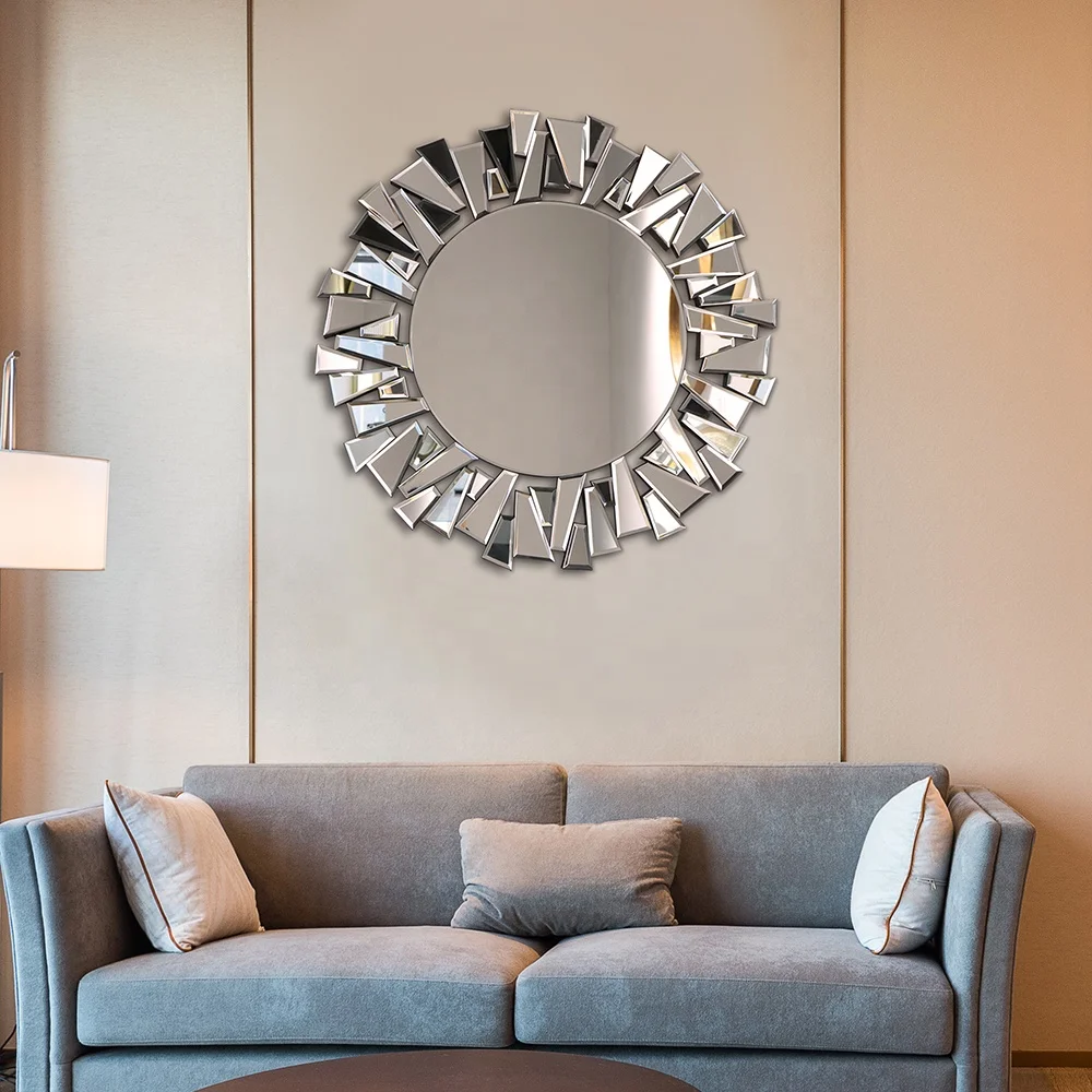 New Stylish Round Mirror Wall Decor Antique Design Modern Luxury Mirror