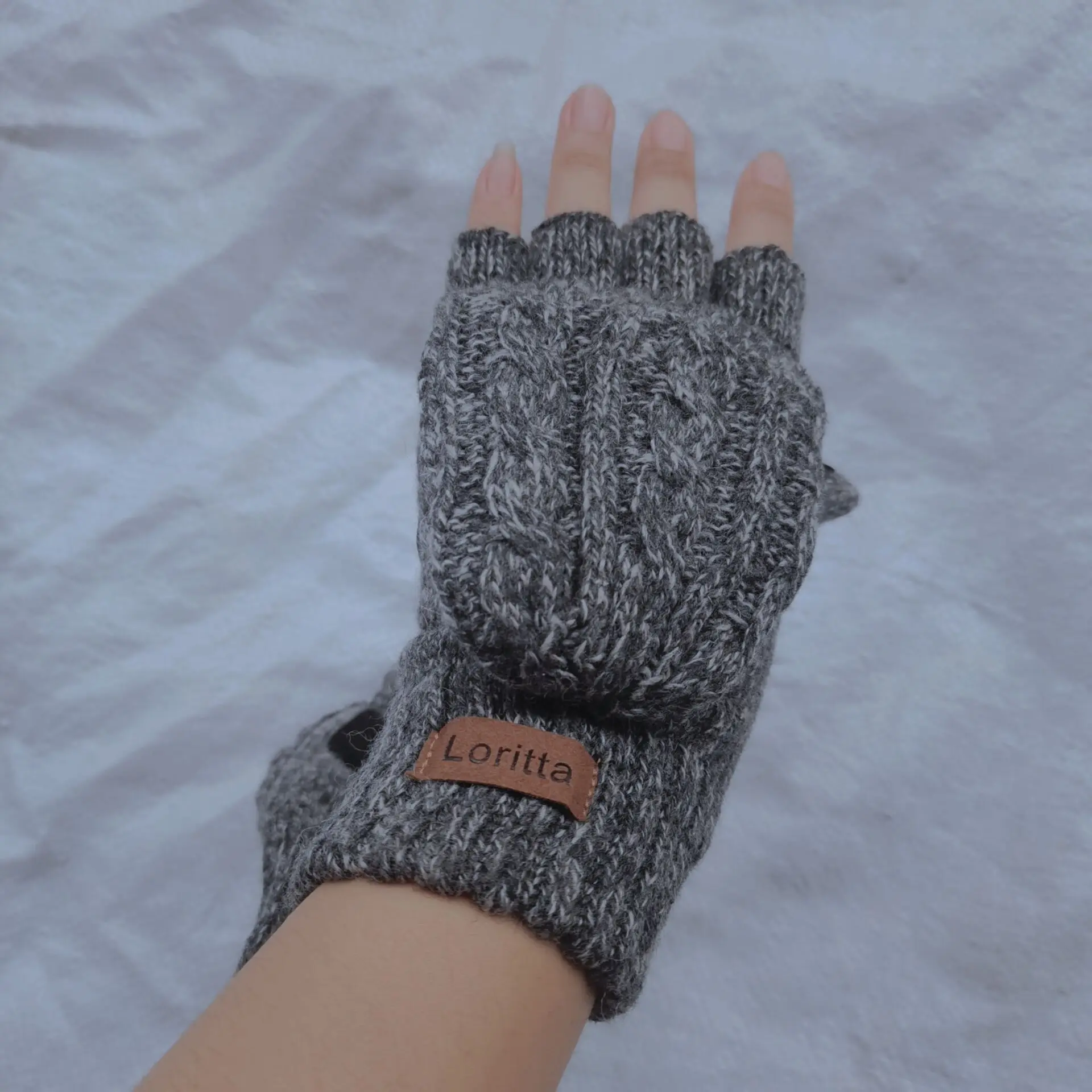 Зимние вязаные перчатки-трансформеры без пальцев шерстяные варежки перчатки теплые для женщин и мужчин