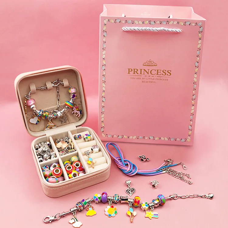 Famous Brand Fantasy Girls Charms Making Kit Bracelet DIY Jewelry Set for Cartoon Kids with Gift Box Friendship Bracelet