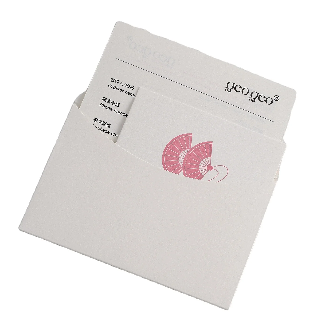 Embossed Logo Matt White Art Paper Custom Paper White Envelopes With Thank You Card For Fashion Brand