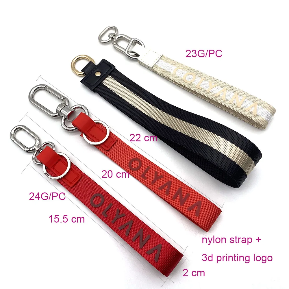 YYX Promotional Gift Tactical 2MM Thick Carabiner Lanyard Polyester Wrist Lanyard Keychain Custom Embroidery Short Lanyards