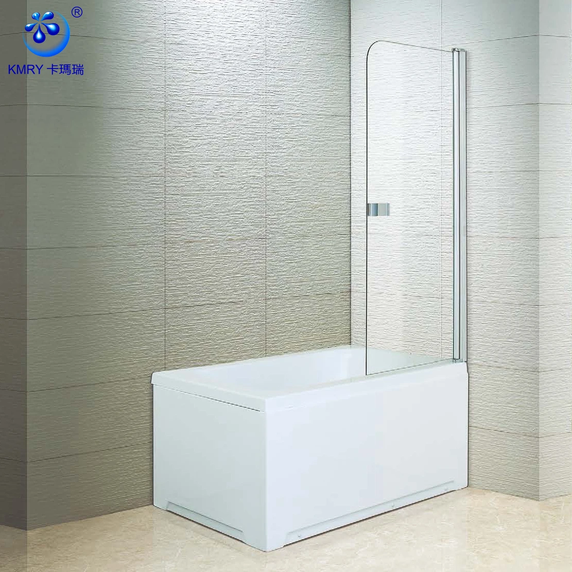 KMRY Hot Sale Tempered Glass Folding Shower Screen Bathroom Glass Bath Panel Shower Screen
