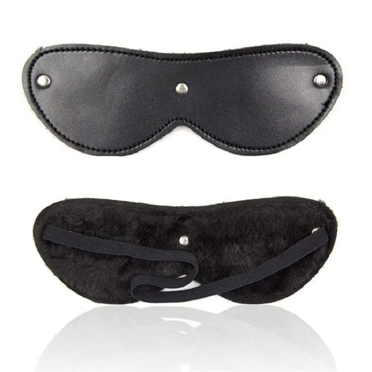 Cheaper Leather Fur Fetish Bdsm Eye Mask for Adults SM Slave Exotic Cosplay mask Sex Game Stimulus Eye Mask Wholesaler Sex Toys