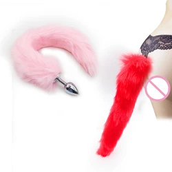 SM Dog Tail Anal Plug sexy Toys Metal Fake Fur Fox Butt Plug BDSM Flirt Anus Plug For Women Adult Games Product For Couples