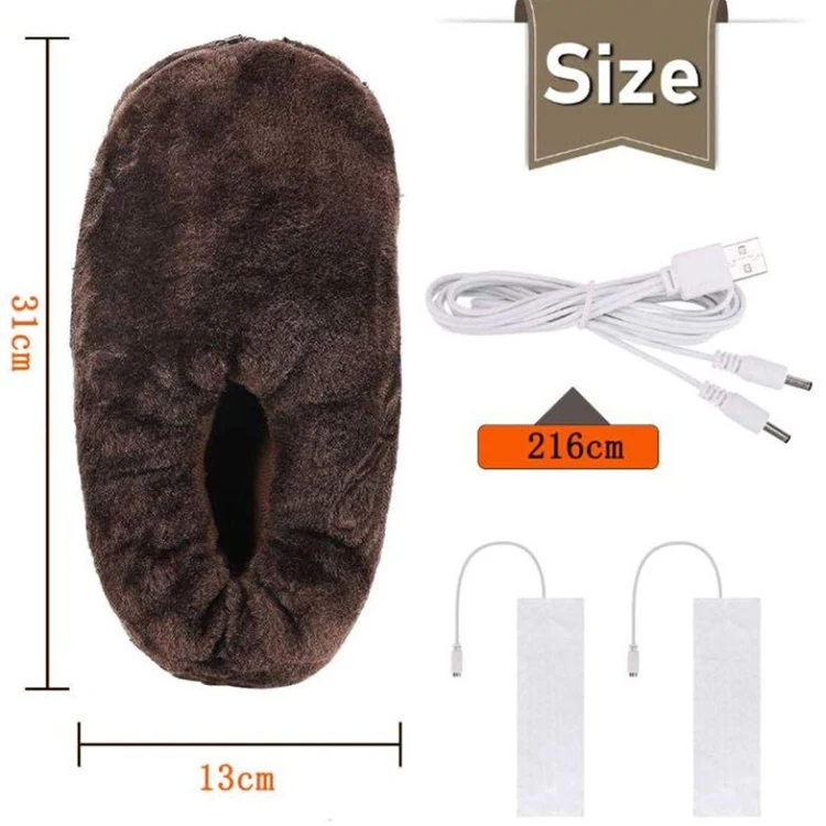 Hot Sales Coral Velvet Winter Warm USB New Style Popular Electric Heated Shoes Wireless Heating Slippers