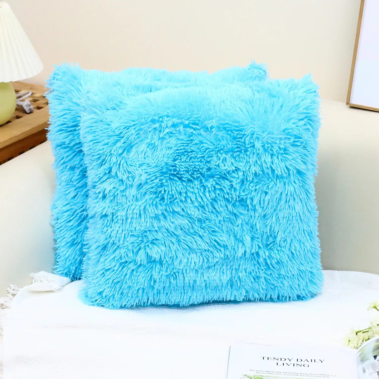 Plush Cushion cover home decor pillow covers living room bedroom sofa decorative pillowcase shaggy fluffy cover
