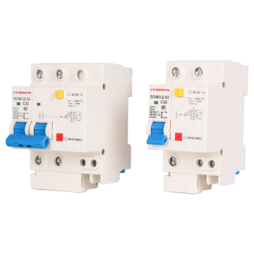 Ac Mcb C32 2p 20a 220-230v 50/60hz 6ka Safety Double Phase Miniature Circuit Breaker Switch