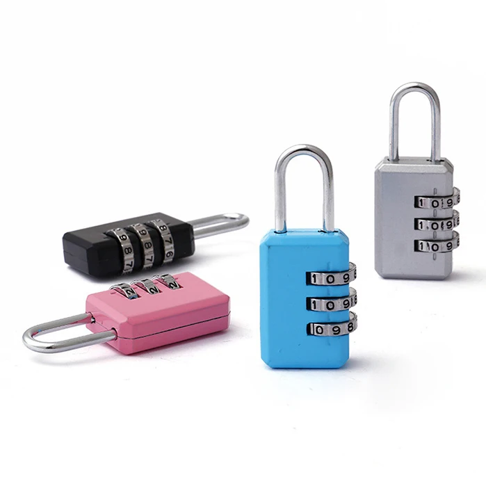 Hot sale Black 3 digit combination luggage lock 20MM zipper Mini padlock
