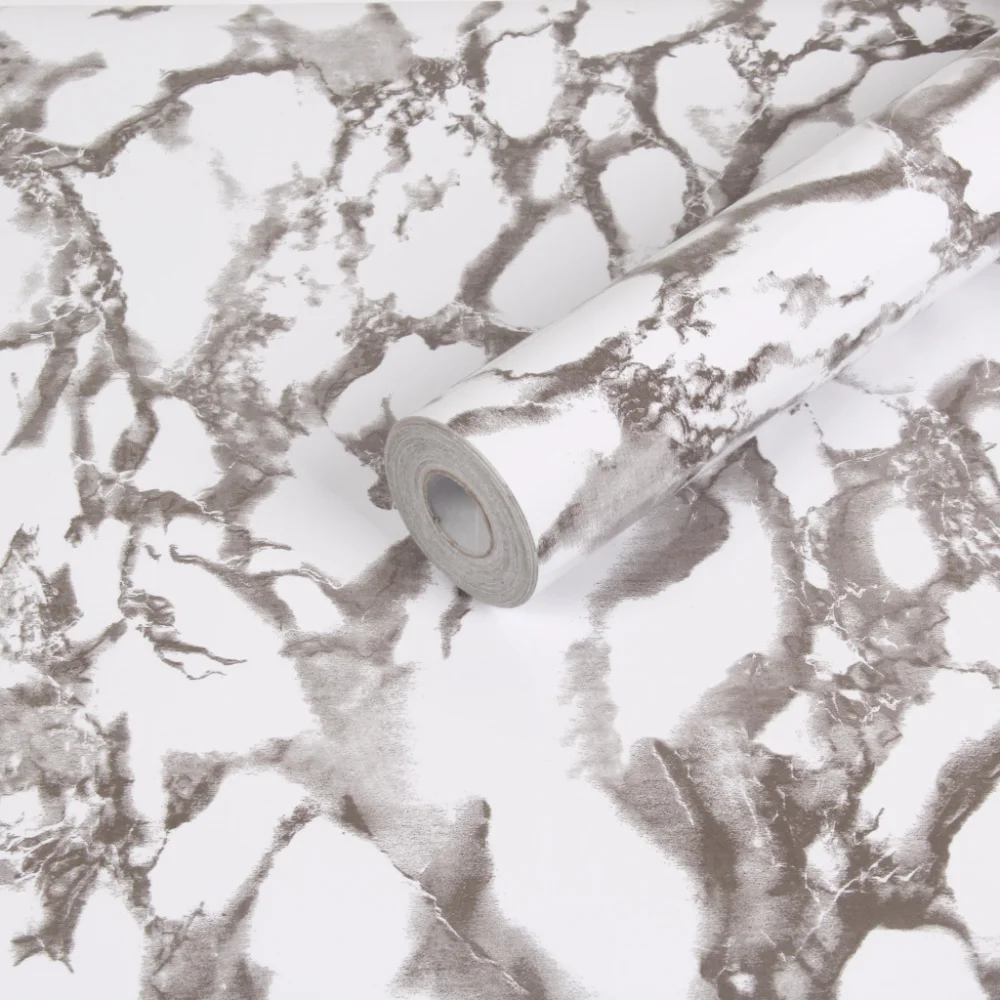 Jinyi Marble Printed Self-adhesive Emboss PVC Vinyl Contact Paper For Wall Furniture Table Decor Film Roll