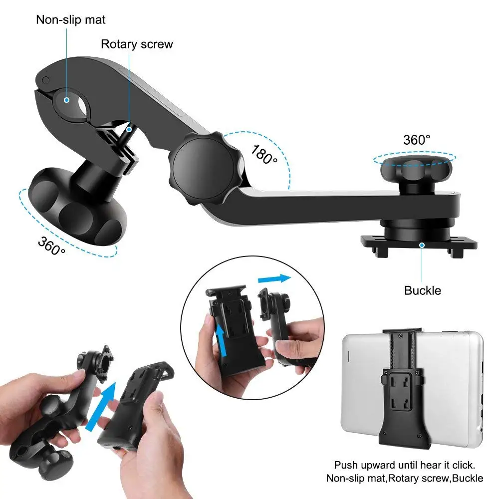 Car Tablet Mount, Headrest Tablet Holder - Car Back Seat Travel Tablet Stand for Kids Fit Cell Phone, Tablets and Devices