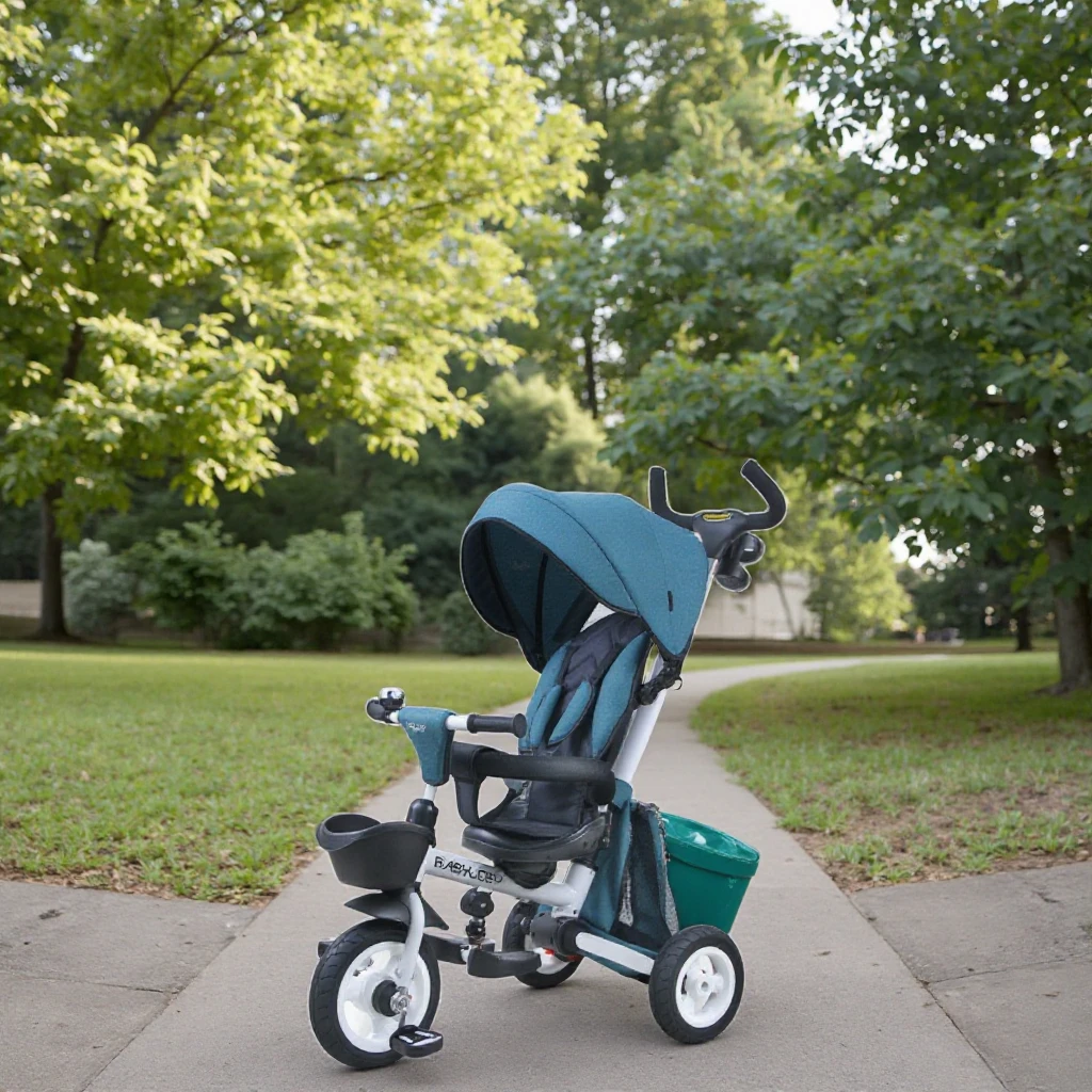 New Model Factory Price Children Trike Baby Tricycle Multi Function 4 In 1 Baby Tricycle With Sunshade Baby Stroller