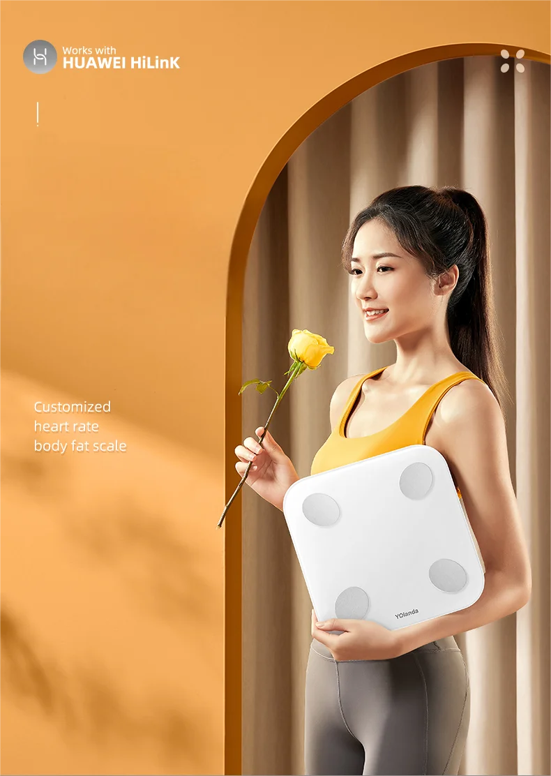 Smart Digital Body Weight Analyzer Scale LED Display Bluetooth Connectivity 8 Electrodes Fat Composition Detection Personal Use
