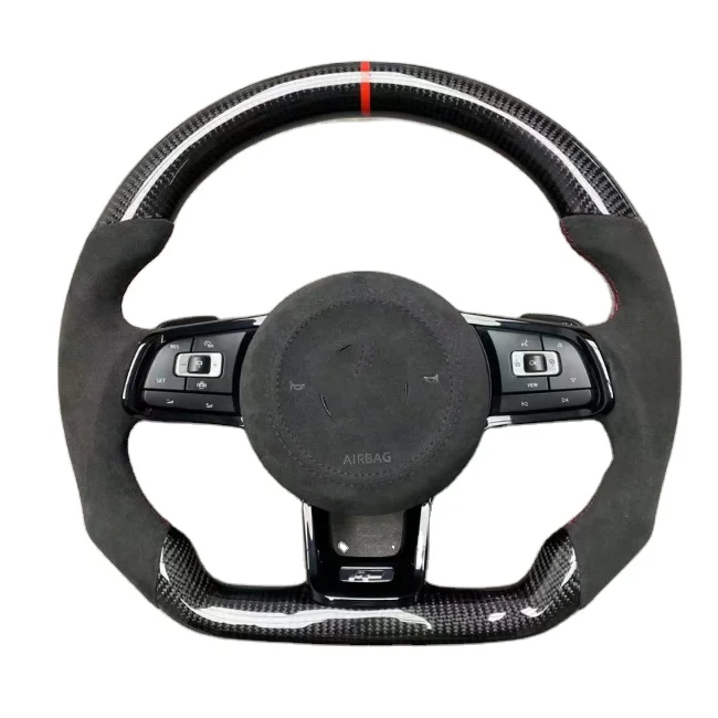 High-end racing genuine carbon fiber Steering Wheel for VW Golf Mk7 GTI/R/GTS/GTD luxurious grip performance enhanced Scirocco