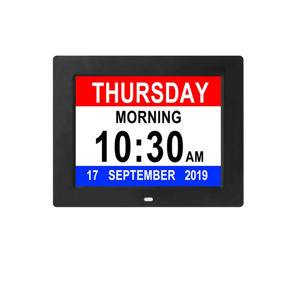 amazon top seller 8 inch digital calendar lcd day clock with 5 alarms and 3 reminders for memory loss seniors