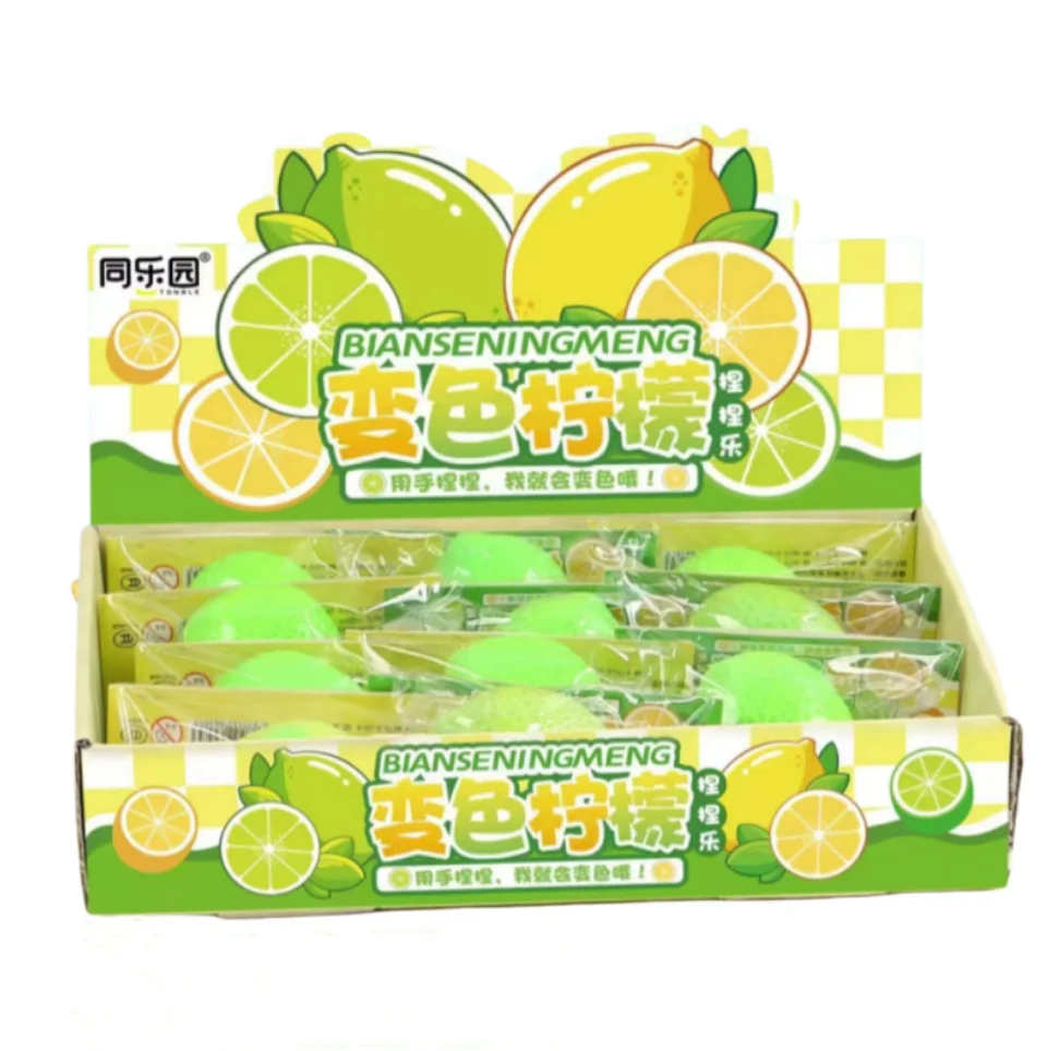 wholesale Stress Relief Balls color changing lemon Squishies Toy  Fruit Sensory Toys for Anxiety Relief ADHD, Autism