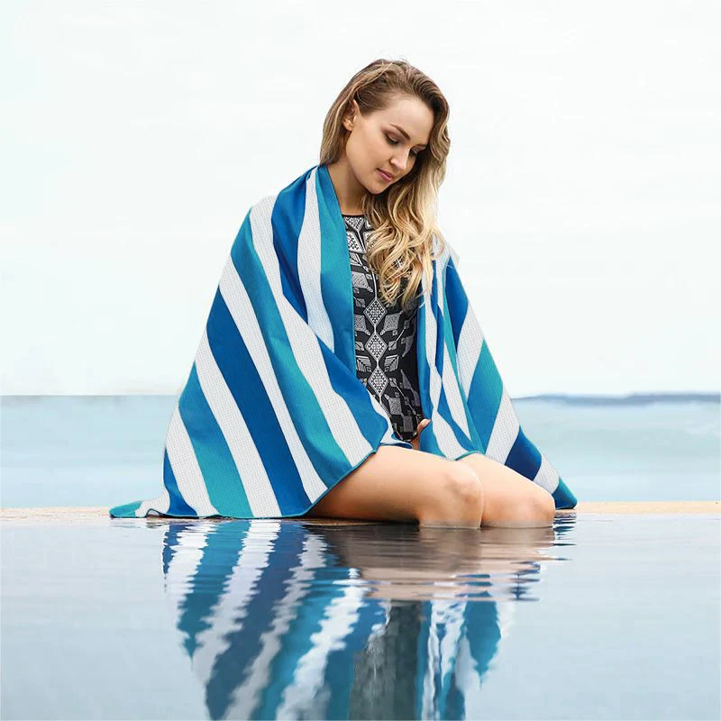 microfiber terry beach towel quick dry camping towels baby waffle beach towel