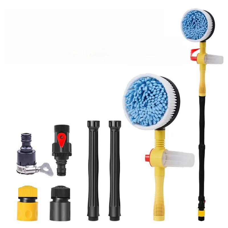 360 Degree Car Wash Brush Automatically Pressure Washer Gun Foams Rotating Car Wash Brush Kit With Long Handle Car Cleaning