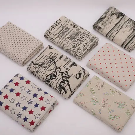 Wholesale High Quality 100% Cotton Printed Linn Pattern Sofa Cover Curtain Cloth Tablecloth Canvas Fabric