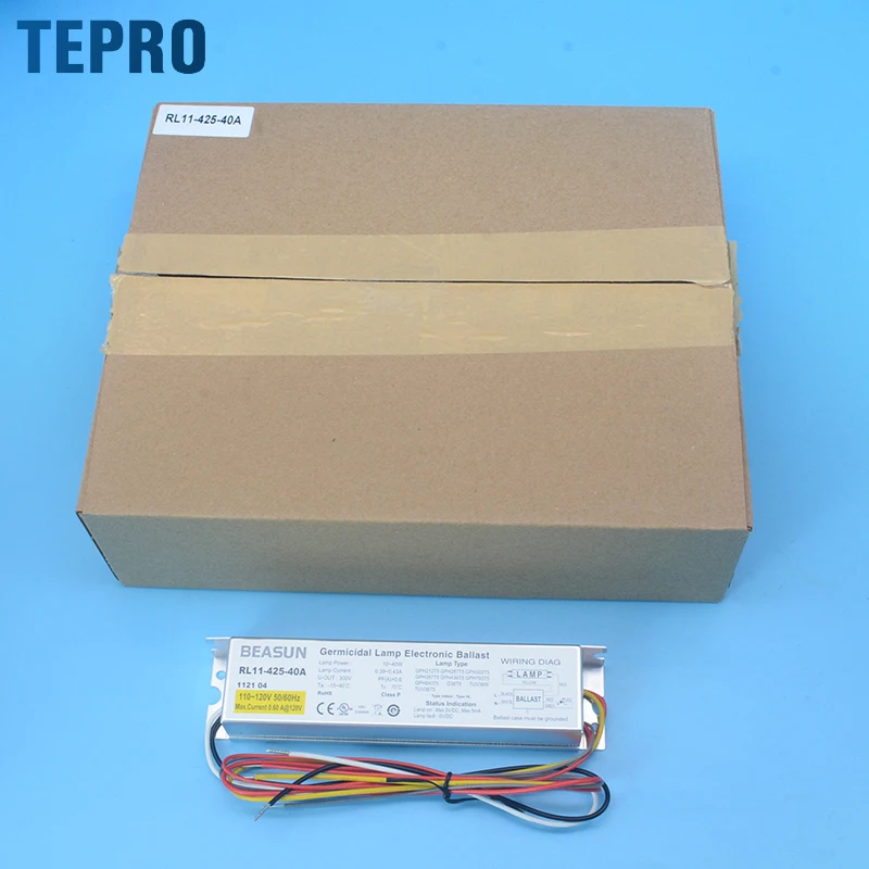 RL11-425-40A UV-C T5 4 pin ballast Ultraviolet Germicidal Lamp Starter 40w electronic ballast 15w for uv lamp