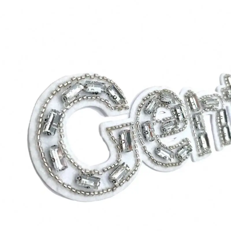 New handmade bead letter large patch Europe the United States hip hop clothing shoes hats decorative diy accessories wholesale