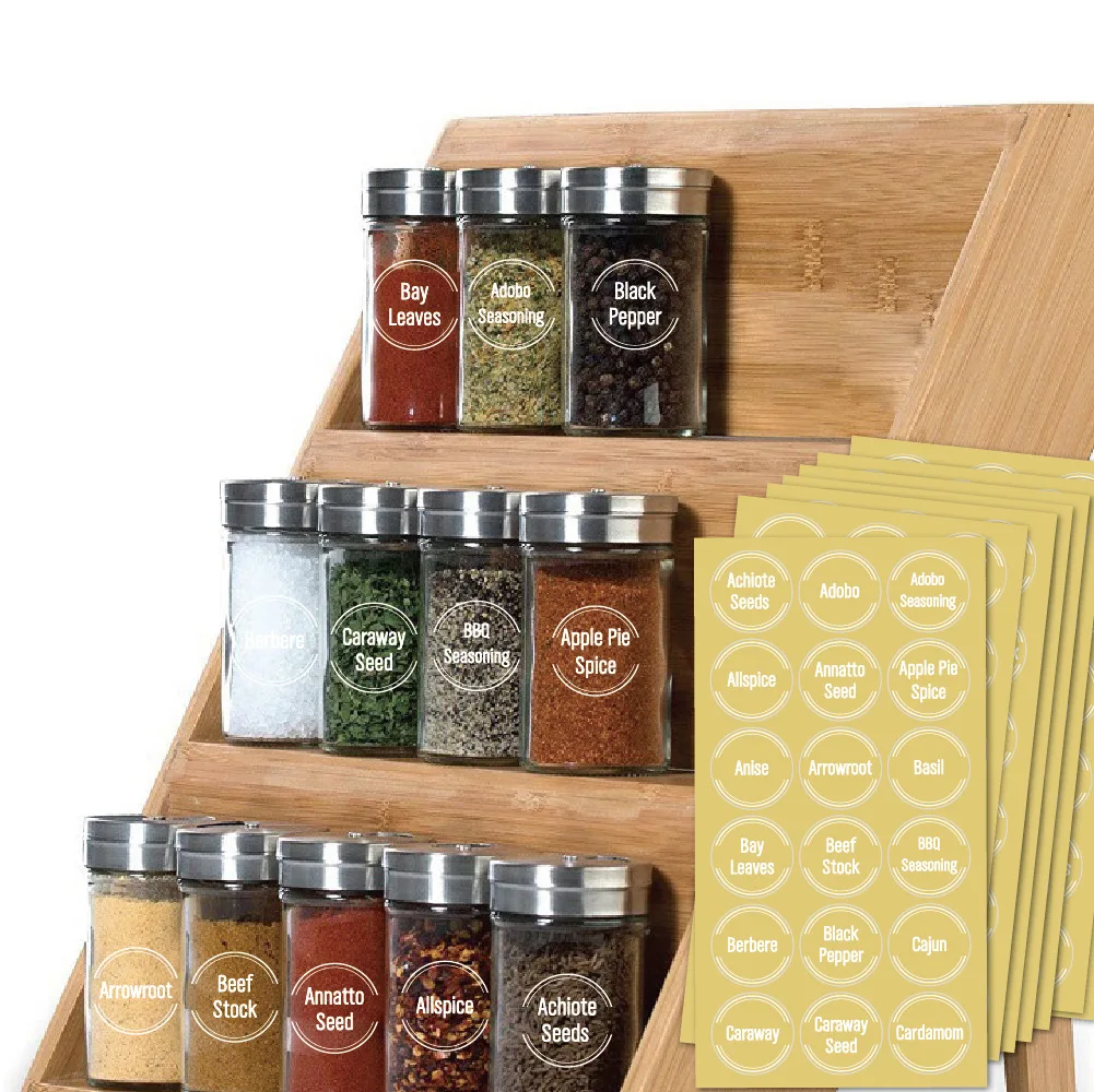 herbs season organizing preprinted waterproof sticker hand soap bottle jars private bathroom label for storage bins containers