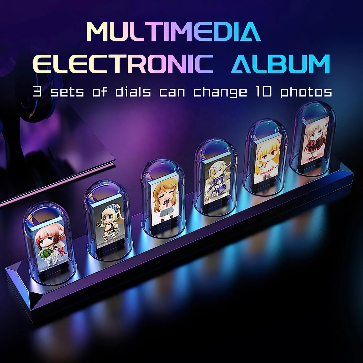 Custom Digital Photo Frame IPS Nixie Tube Clock Creative Gift Electronic Clock Calendar DIY RGB Desktop Decoration Night Light